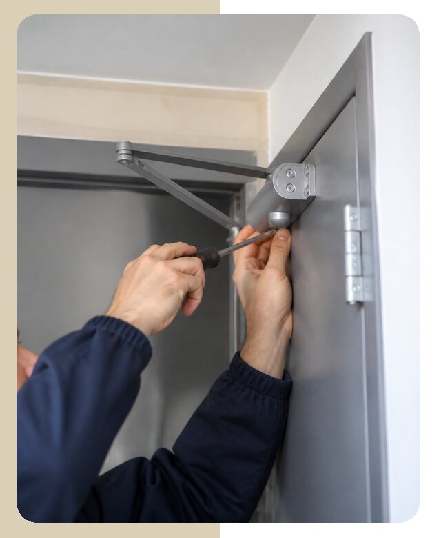 Регулировка дверного доводчика с выездом мастера в Еманжелинске